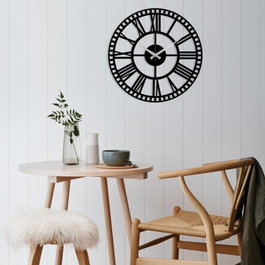 Wallity Reloj de Pared de Metal Negro 48 x 48 cm